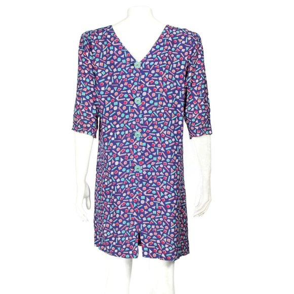 Vintage 80's Jane Schaffhausen Geometric Shapes Retro Cosplay Dress size P8 -077 - Picture 4 of 6